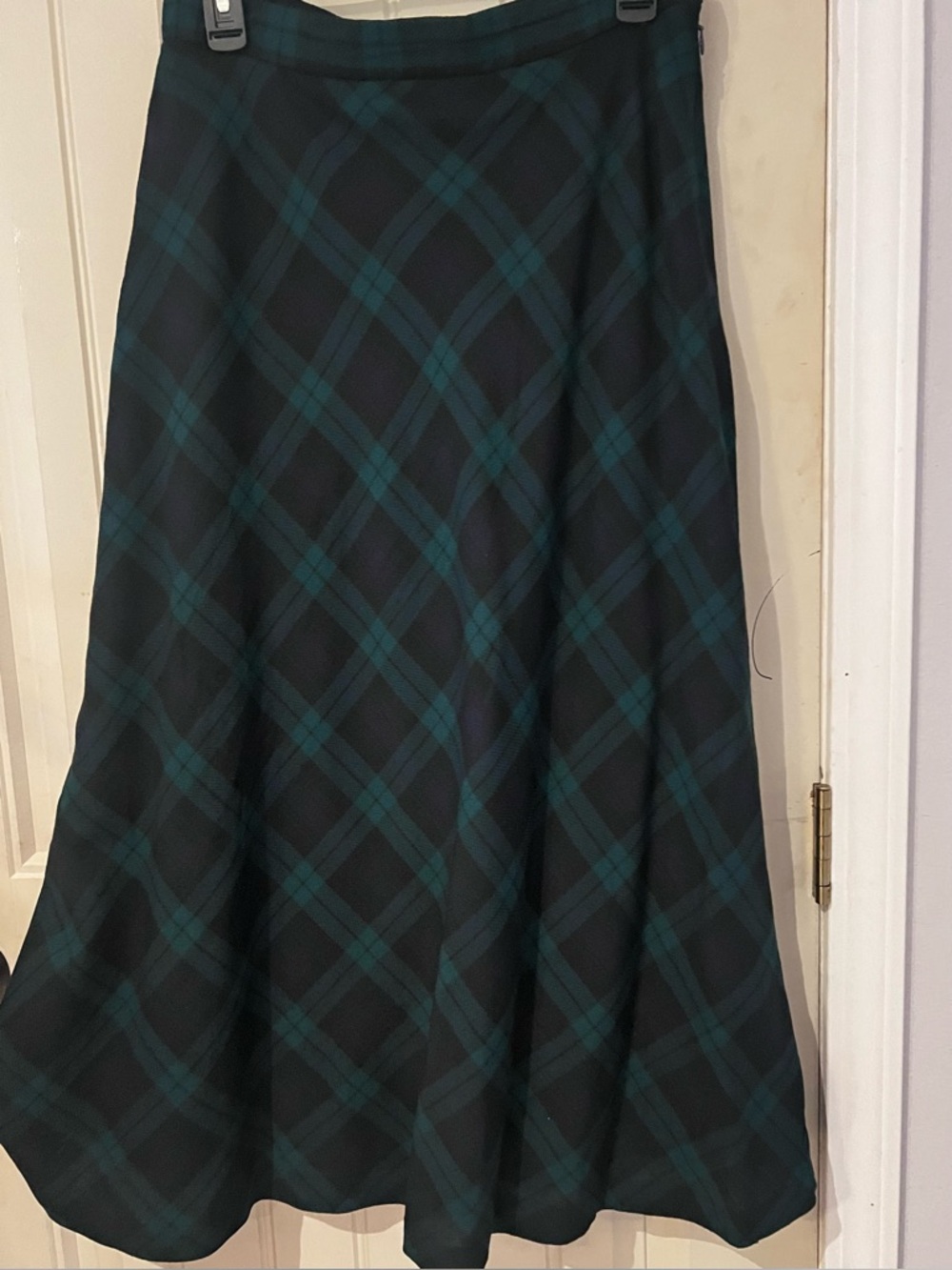 Vintage Talbots silk taffeta plaid maxi skirt 1980s academia stylo  size 12 - Picture 5 of 6